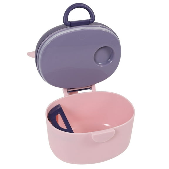 HEMOTON Pink Milk Powder Container with Scoop Double Layer Design LeakProof Storage Box for Home 500ml