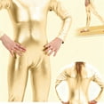 thumbnail image 5 of HAOTAGS One Piece Dance Jumpsuits for Girls, Long Sleeve Gymnastics Bodysuits for Kids Gold 4-6 Years, 5 of 7