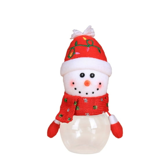pdqouc Christmas Candy Jars Santa Snowman Ornament Plastic Candy Cookie Jar Containers Candy Storage Dish Home Decor Container Box Bottle For Children Xmas Holiday Party Favors