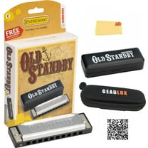 Hohner Old Standby Harmonica - Key of C Bundle with Case, Pouch, Online Manual, and Austin Bazaar Polishing Cloth