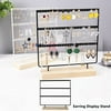 Fyeme Earring Organiser,Earring Display Stand Organiser Jewellery Presenting Shelf Holder Storage Rack Hanger Wooden Base