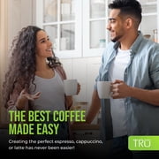 TRU All-in-One Espresso Maker with Grinder & Steam Wand - Premium Espresso Machine with Built-In Coffee Grinder - 15 Bar Pressure Pump - Adjustable Steam Controls & Cup Warmer