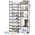 thumbnail image 1 of SHIQI-10 Tier Metal Shoe Rack,Shoe Shelf, 10 + 5 Tier Metal Shoes Rack for Entryway/Hallway/Closet/Bedroom,Shoe Rack Storage Organizer Shoe Rack Garage,Large Shoe Rack, 1 of 4