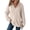 Beige #53, variant on Women's Waffle Knit Full Zip Hoodies Long Sleeve Drawstring Hooded Sweatshirt with Pockets Black 2XL