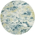 thumbnail image 2 of SAFAVIEH Watercolor Isabella Abstract Colorful Area Rug, Ivory/Light Blue, 6'7" Square, 2 of 5
