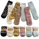thumbnail image 2 of Worallymy mujeres hombres Otoño Invierno lindo dibujos animados rayas estampado Coral polar calcetines cálido medio tubo medias para dormir Worallymy JD735813410, 2 of 7
