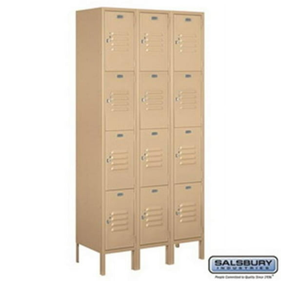 Salsbury Industries 4C Horizontal Mailbox Maximum High Unit 56.75 in. with Rear Loading USPS 4 PL3 - 1 PL4 - 2 PL4.5 & 1 PL5 Double Column Stand-Alone Parcel Locker - Bronze