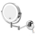 thumbnail image 1 of GURUN Wall Mounted Hardwired Makeup Mirror with 3 Tones Dimmable LED Lights 10x Magnifying Mirror with Touch Control for Bathroom Bedroom 13" Extendable Arm Direct Wire, 1 of 6