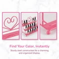 thumbnail image 3 of 3 Layer Heart Nail Polish Rack, Cosmetic Display Stand Holder Organizer for Home Vanity or Salon, Pink, 10.2in x 4.9in x 5.9in, 3 of 6