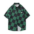 thumbnail image 1 of pstuiky camisetas para hombre, Camisa de manga larga vintage informal de color liso con solapa y botones para hombre camisas casuales para hombre l, 1 of 3