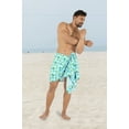 thumbnail image 4 of HAPPY BAY Men's Swimwear Beach Summer Pareo Short Sarong One Size Blue, Palm Tree Vacation Holiday Party, 4 of 5