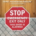 thumbnail image 6 of Stop Emergency Exit Only This Door Is Alarmed 10 inch X 10 inch Octagon Aluminum Metal Signs with Aluminum Mounting Stake Weather Resistant UV Protected for Workplace Private Property, 6 of 8