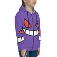 thumbnail image 3 of Gengar Teens Boys Girls Zip Up Hoodies 3d Print Long Sleeve Hooded Sweatshirt Jacket With Pocket Small, 3 of 8