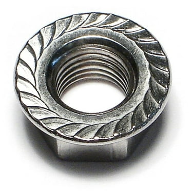 3/8"-24 18-8 Stainless Steel Fine Thread Serrated Lock Nuts (5 pcs.)