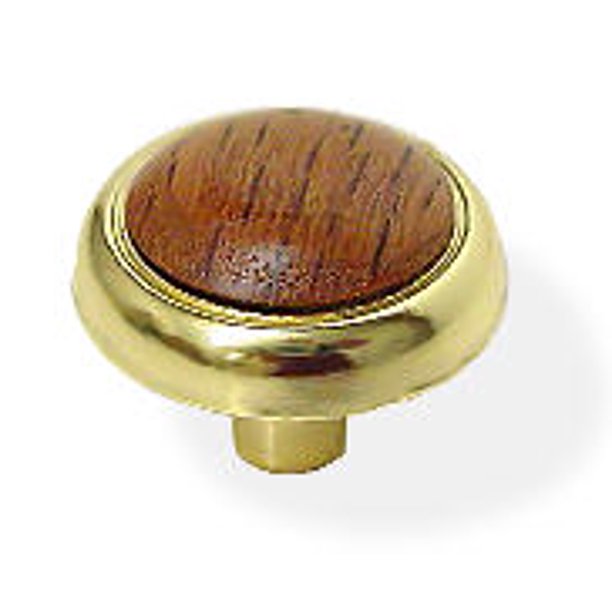 (20 Pack) Bright Brass Knob W/ Wood Insert 11/8" LP50080PBOC