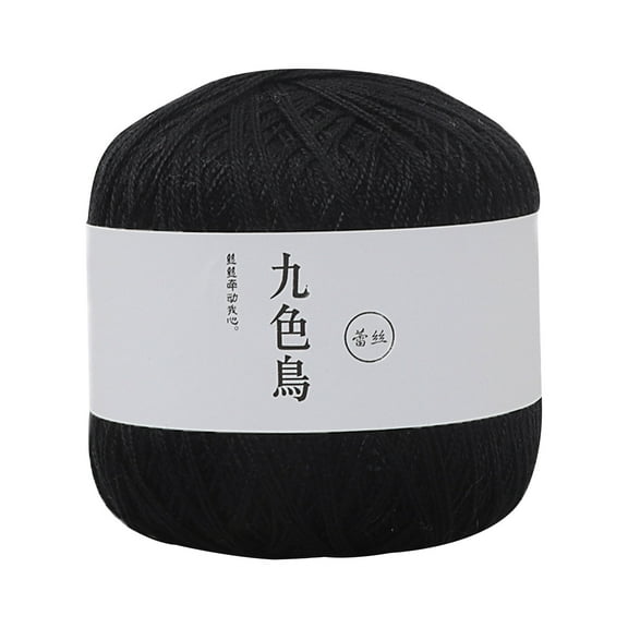 IMossad Crochet Thread Size 20 for Hand kingtting 100% Cotton Yarn(Black)