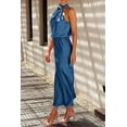 thumbnail image 5 of PRETTYGARDEN Women's Satin Dress Elegant Sleeveless Mock Neck Cocktail Party Maxi Dresses, 5 of 6