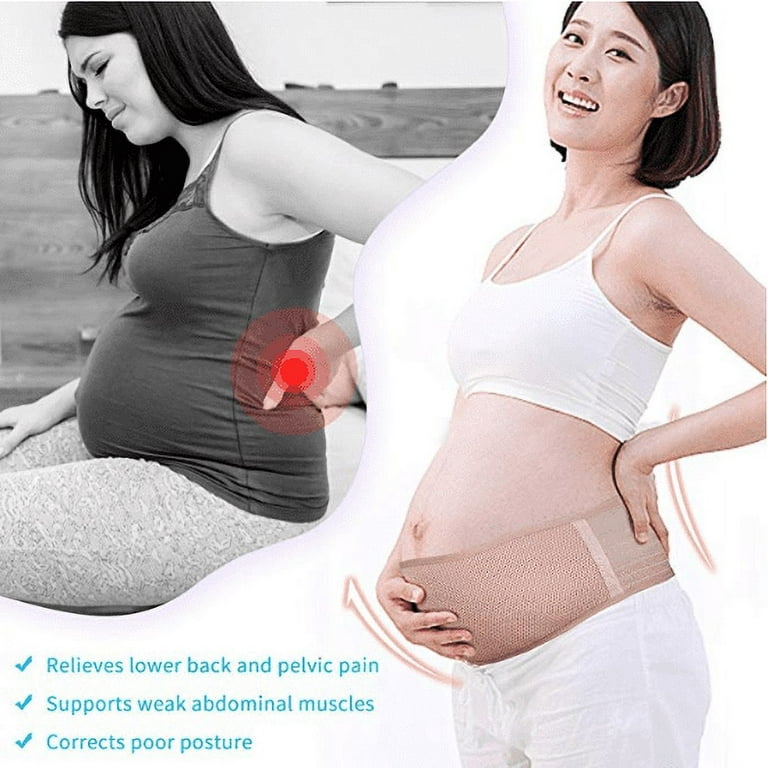 M White Maternity Support Belt Pregnancy Waist Abdomen Belly Back Brace Band  