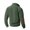 thumbnail image 4 of USNSM Vintage Solid Color Casual Sweatshirts for Men Classic Textured 1/4 Zip Pullover Fall Shirt Long Sleeve Warm Sweatshirt Green XXL, 4 of 6
