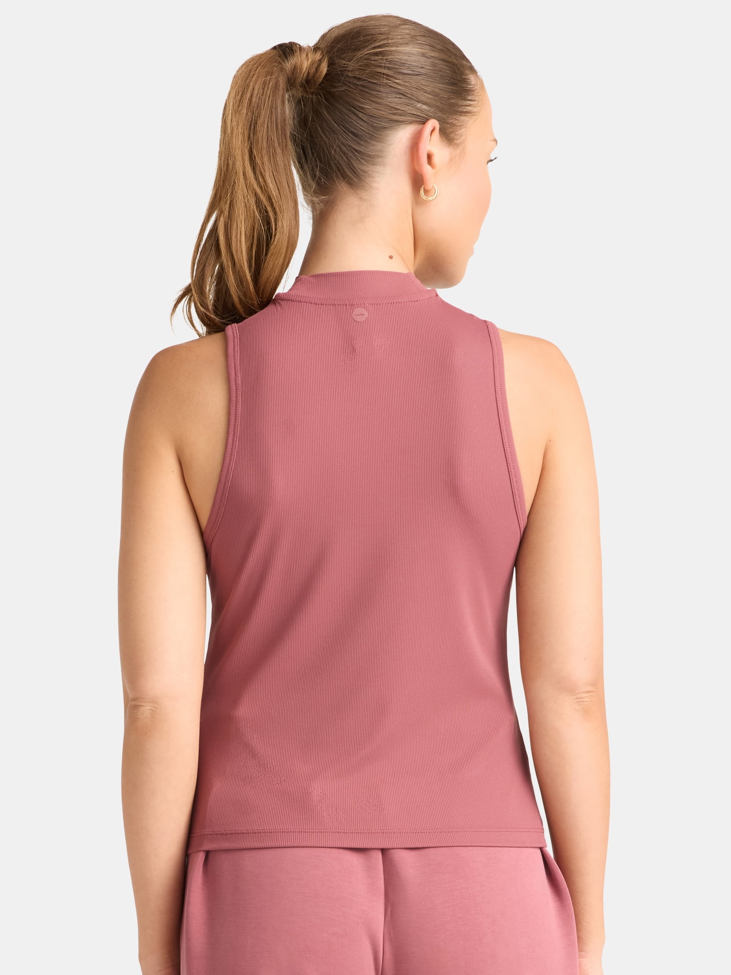 Avia Women's Ribbed Mock Neck Tank Top, Sizes XS-XXXL
