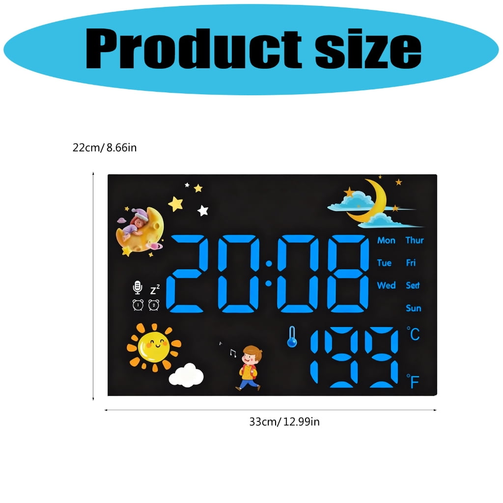 Zeiwohndc Digital Display Alarm Clock Real Time Temperature Monitoring Calendar Feature