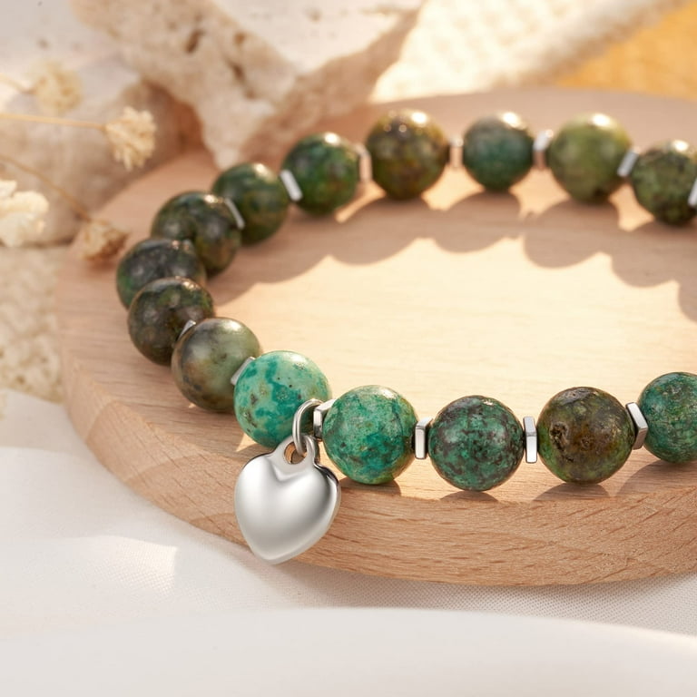 Relaxation gifts for women Spiritual gifts for women Yoga Beads bracelet  Diffuser Stone Beaded Bracelets Self Care Healing Stress Relief Gift for  MOM,Green 