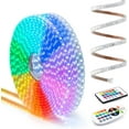 thumbnail image 5 of WYZworks LED Strip Lights 100 ft Flat SMD 5050, Waterproof 16 Colors Multi Modes Color Changing Permanent Outdoor Exterior Heavy Duty Flexible Shell Rope Lighting Dimmable w/ 2 Remotes, ETL Certified, 5 of 11