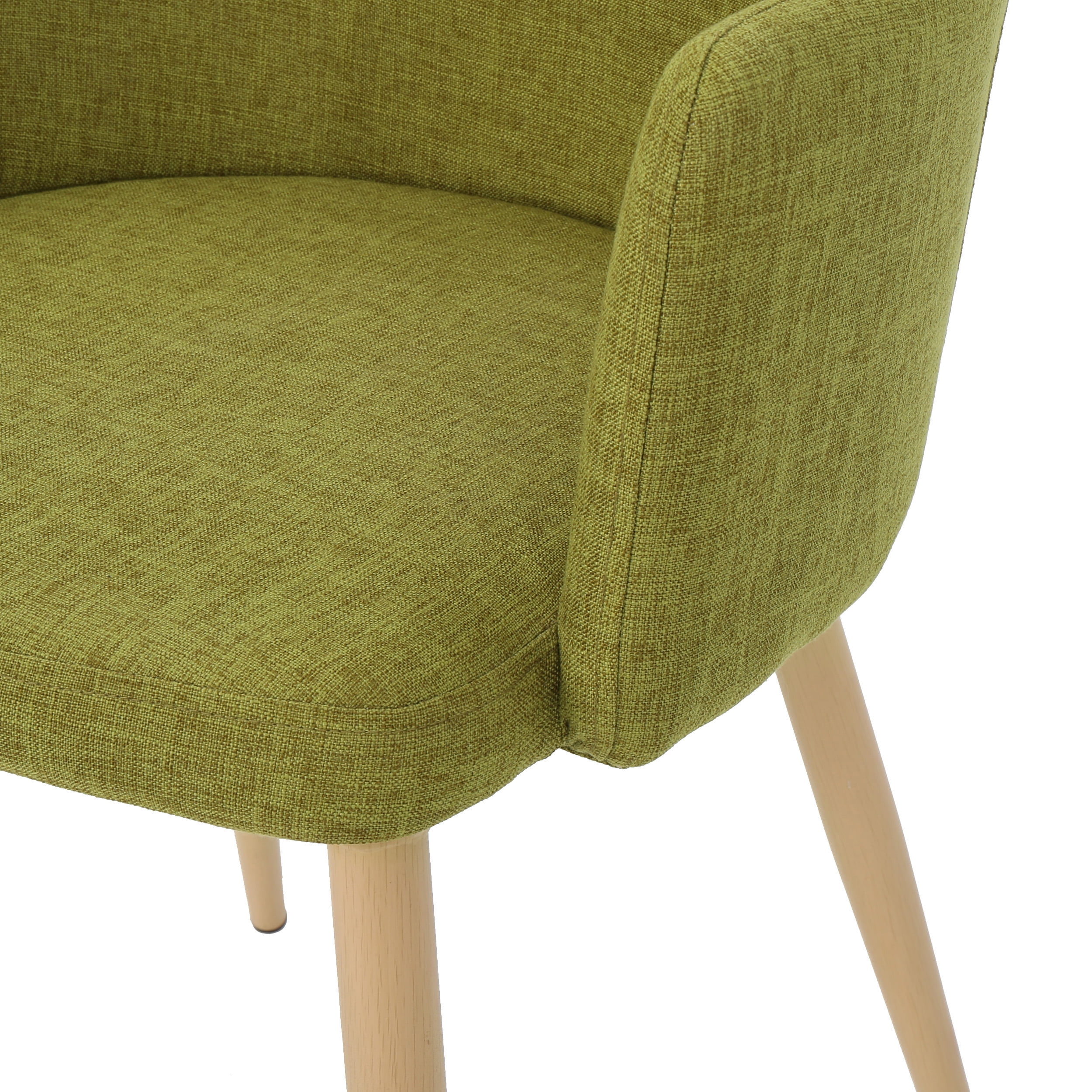 Noble House Nina Indoor Mid Century Fabric Dining Chairs, Set of 2, Green