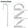 thumbnail image 3 of Uxcell 6 Pack 12" Rebars Stakes, J Hook Ground Stakes, Galvanized Steel Tent Stake Garden Wind Staple, Silver Tone, 3 of 6