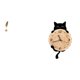 thumbnail image 1 of Escultura de hojas,Estatua de hoja de metal Escultura de hoja Decoración del hogar,Reloj de pared,Reloj de pared decorativo para baño y dormitorio.,Reloj de pared de gato silencioso y sin, 1 of 8