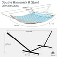 thumbnail image 5 of SUNCREAT 2 Person Polyester fabric Outdoor Hammock with Curved Spreader Bar & Stand, Green Drops, 5 of 9
