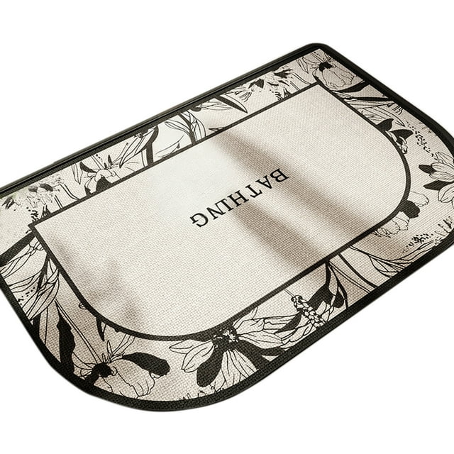 asddcavvf Half Bath Mat Fit Under Door Non Washable Bathroom Mat with Rubber Backing Absorbent Woven Half Round Shower Rug Flower Bath Rugs 23.62"x 35.43"(13 Acrylic Throw Blanket Air Rug Lazy Blanket