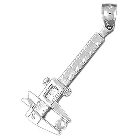 18K White Gold Millimeter Gauge Pendant - 38 mm