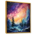 thumbnail image 2 of Designart "Northern Lights In Watercolor" Northern Lights Floater Framed Wall Decor, 2 of 5