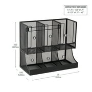 Mind Reader Multipurpose Countertop Organizer, Office Breakroom and Desktop Storage, Metal, Black