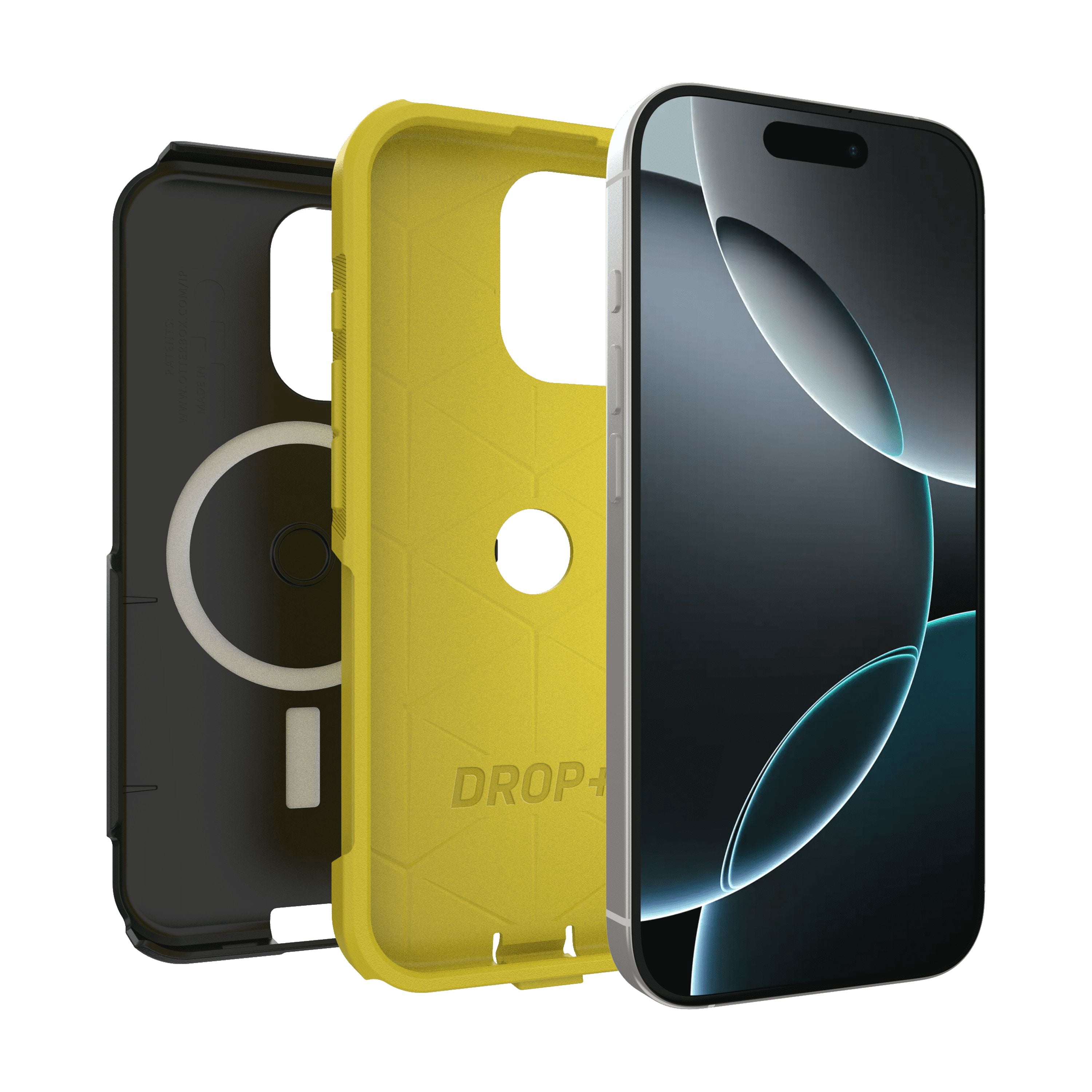 OtterBox iPhone 16 Pro (Only) - Commuter Series MagSafe Case - Night (Black & Yellow) - Built-in Magnets - Slim & Tough - Pocket-Friendly - with Port Protection - Non-Retail Packaging
