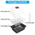 thumbnail image 3 of Unique Bargains 12 Cell Heightened Seeding Trays Kit Adjustable Humidity Domes for Greenhouse Planting, Black 10 Pack, 3 of 7