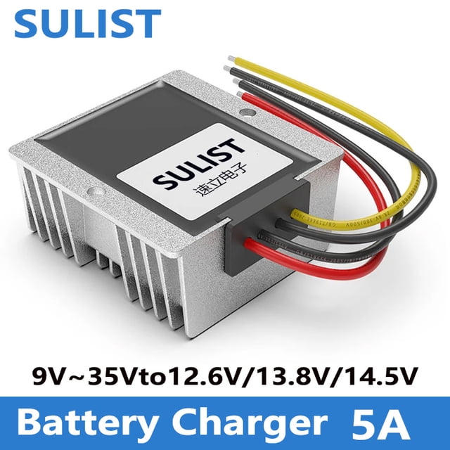 Cargador de Batería de Litio de 9-35V a 12.6V 5A 12V Sistema de Doble Batería Boost Step-down DC Plomo Ácido Cargador de Batería