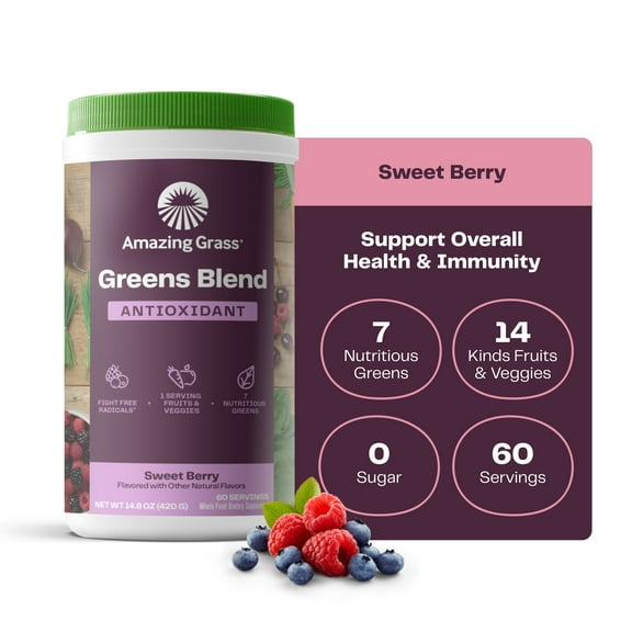 Amazing Grass, Greens Blend Antioxidant, Sweet Berry, 14.8 oz, 60 Servings
