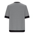 thumbnail image 4 of Oversized Striped T Shirts for Women Loose Fit Color Block Short Sleeve Crew Neck Tshirts Casual Summer Tees (XXL, Black 01), 4 of 6