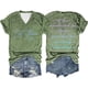 thumbnail image 1 of Camiseta informal de mujer con estampado de doble degradado, manga corta y cuello en V - Camiseta ligera y transpirable con gráfico de fútbol para el día del partido y para el uso diario, 1 of 2