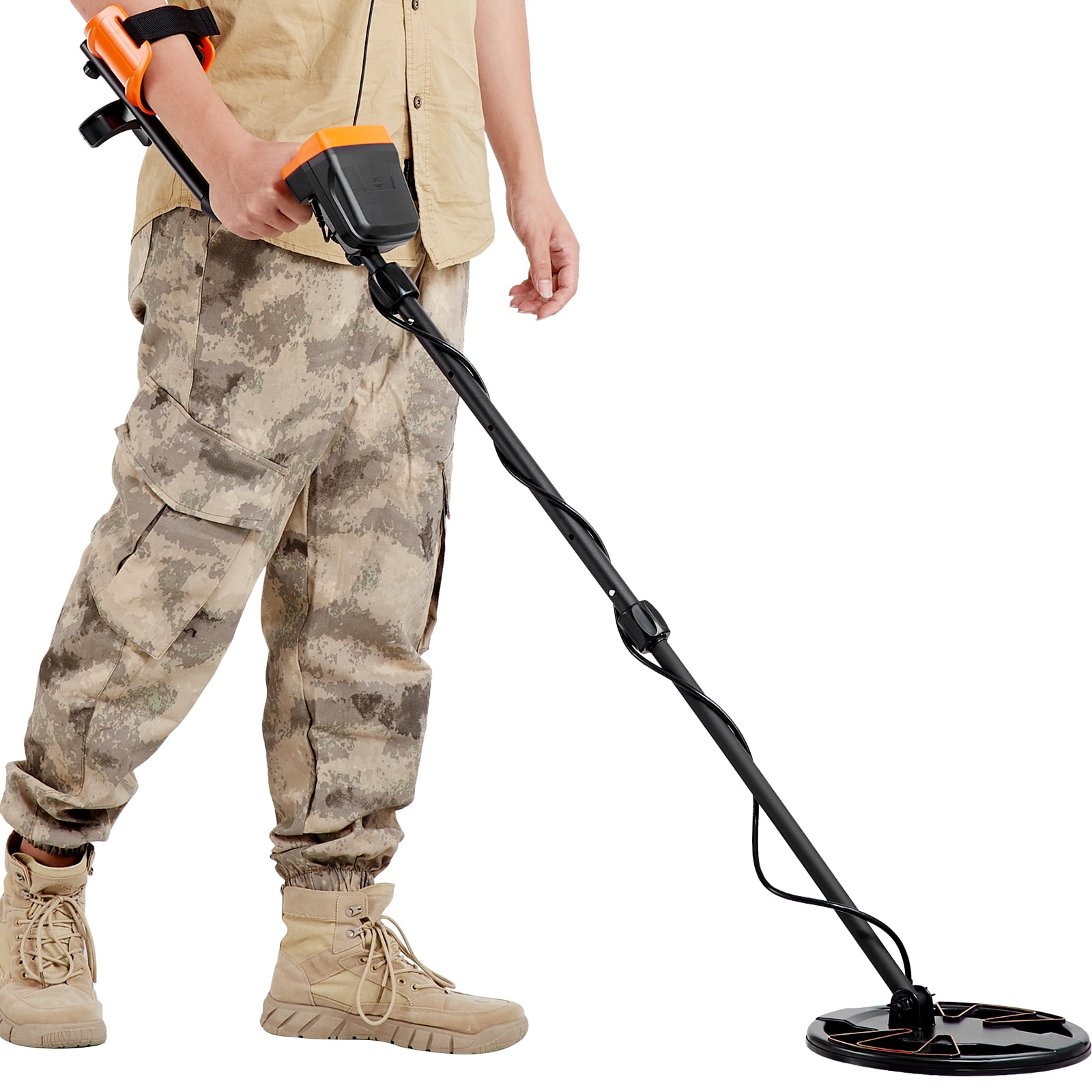 VEVOR Metal Detector, 10in Waterproof Search Coil with LCD Display 7 Modes, Adjustable 41''-52'' Aluminum Stem, DSP Chip Higher Accuracy Gold Detector 10'' Detection Depth