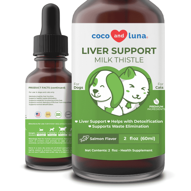 Coco and Luna Liver Support Milk Thistle Supplement for Dogs and Cats