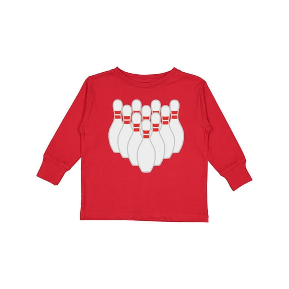 Inktastic Ten Pins for Bowling Boys or Girls Long Sleeve Toddler T-Shirt