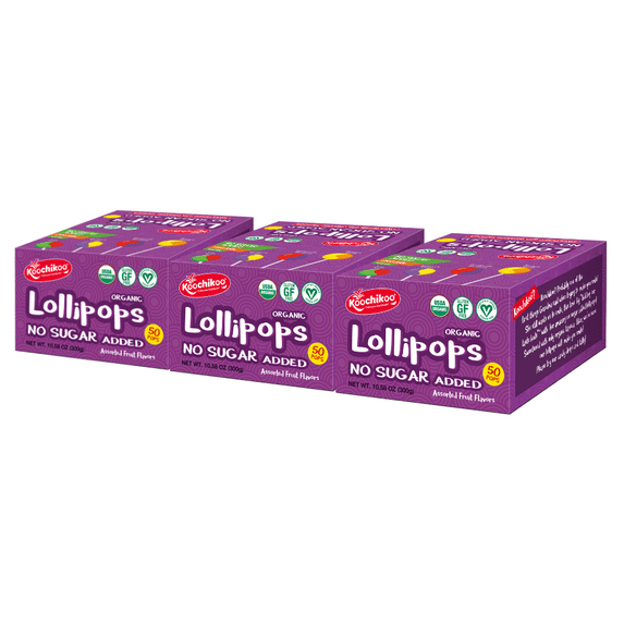 Koochikoo Sugar Free Organic Lollipop Display Box, 50 CT (Pack - 3)