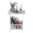 thumbnail image 5 of White Modern Bedside Table Bedroom Nightstand End Table Plant Stand Holder Storage Rack Organizer, 5 of 7