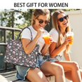 thumbnail image 5 of Large Capacity Tote Bag,Gray Football and Flowers Pattern Handbag Fashion Luxury Tote Bag,15.7"x13"x 5.1" Inches,Laptop Compatible, 5 of 6