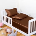 thumbnail image 5 of Lorviah Satin Fitted Crib Sheet for Standard Crib & Toddler Mattress - 28"x52" - Soft Smooth, Coffee, 5 of 5