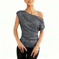 thumbnail image 3 of Bvxeep Women's Top Solid Color Short Sleeve, 3 of 9