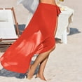 thumbnail image 5 of Baqcunre Beach Towel, Women Sarong Ruffle Tie Swimsuit Cover Up Skirt Chiffon Beach Wrap Long Bathing Suit Cover Ups Red S, 5 of 6